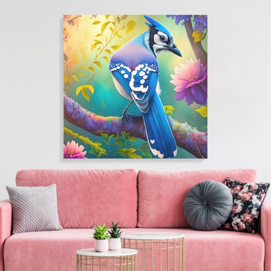 Toile Oiseaux Fantastiques Geai Bleu (Insitu(Salon))