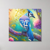 Toile Oiseaux Fantastiques Geai Bleu (Recto)