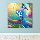 Toile Oiseaux Fantastiques Geai Bleu (Insitu (Plancher de Bois))