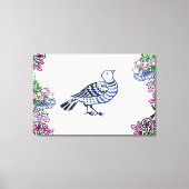 Toile Oiseaux folkloriques Fleurs Acorns (Recto)