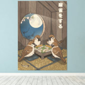 Toile Oiseaux jouant au Mahjong (Insitu (Plancher de Bois))