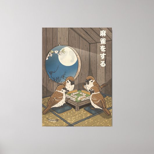 Toile Oiseaux jouant au Mahjong (Recto)