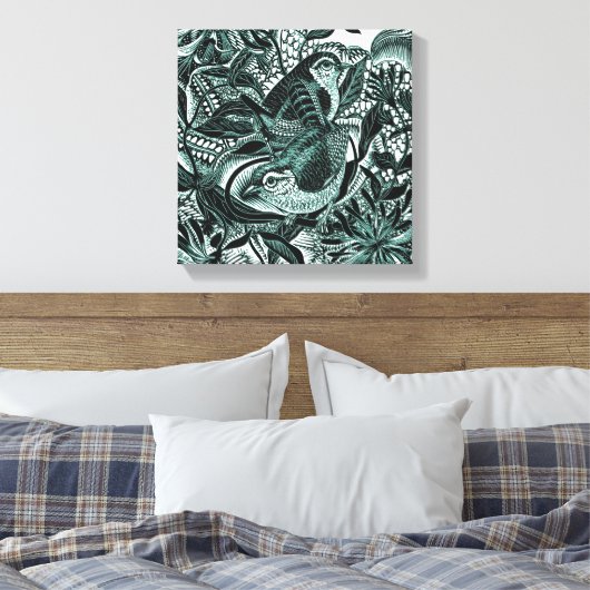 Toile Oiseaux Mignons En Art Vintage Forestier (Insitu(Chambre))