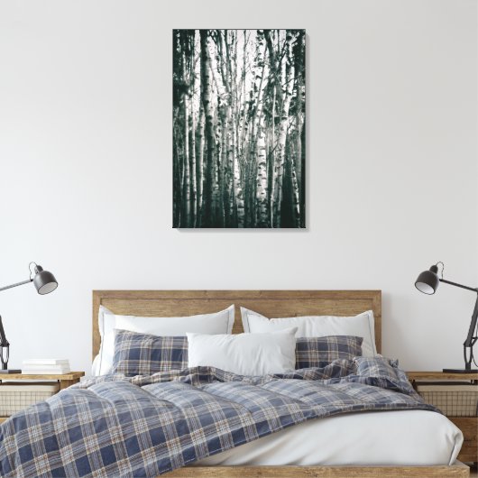 Toile Oiseaux Moody en Forêt Monochrome (Insitu(Chambre))