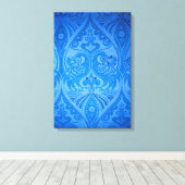 Toile Oiseaux Paon Oriental Bleu (Insitu (Plancher de Bois))