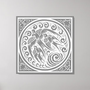 Toile Oiseaux vintages avec papillons et étoiles