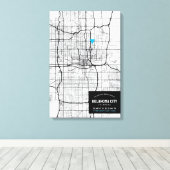 Toile Oklahoma City Map + Marquer Votre Emplacement (Insitu (Plancher de Bois))