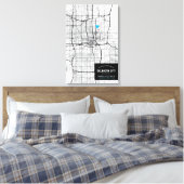 Toile Oklahoma City Map + Marquer Votre Emplacement (Insitu(Chambre))