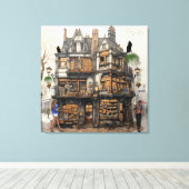 Toile Old Amsterdam Bookshop Art (Insitu (Plancher de Bois))