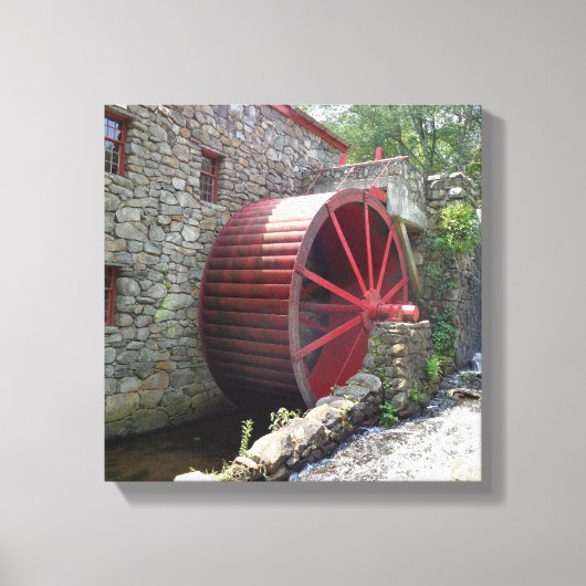 Toile Old Grist Mill - Red Water Wheel, Sudbury, MA Canv (Recto)