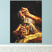 Toile Old Man Hourglass Time Slipping Away Impasto (Insitu (Plancher de Bois))