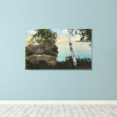 Toile Old Man Rock Formation de Eagle Island View (Insitu (Plancher de Bois))