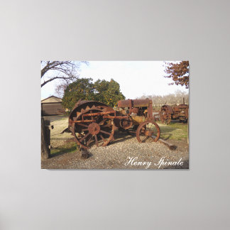 Toile Old tractor from days gone by on canvas