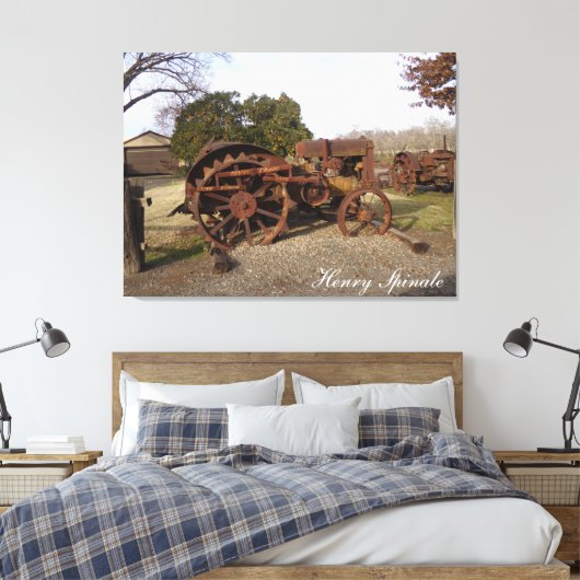 Toile Old tractor from days gone by on canvas (Insitu(Chambre))