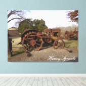 Toile Old tractor from days gone by on canvas (Insitu (Plancher de Bois))