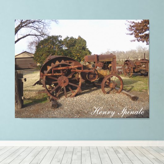 Toile Old tractor from days gone by on canvas (Insitu (Plancher de Bois))