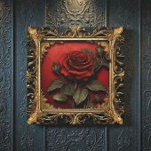 Toile Old Victorian Black with Red Rose