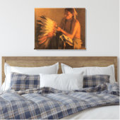Toile Old War Bonnet par Joseph Henry Sharp (Insitu(Chambre))