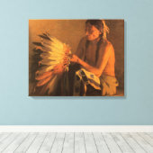 Toile Old War Bonnet par Joseph Henry Sharp (Insitu (Plancher de Bois))