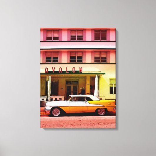 Toile Oldtimer dans le quartier Art Déco, Miami, Floride (Recto)