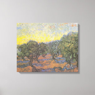 Toile Olive Trees Van Gogh Ciel Jaune Art