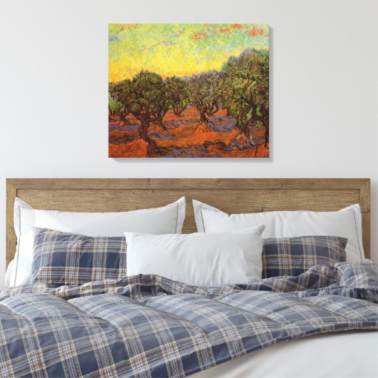 Toile Oliveraie, ciel orange par Vincent van Gogh (Insitu(Chambre))