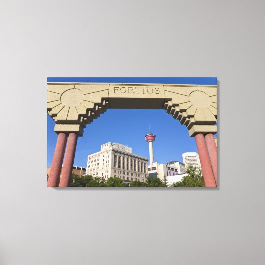 Toile Olympic Plaza et Calgary Tower, Alberta, Canada (Recto)