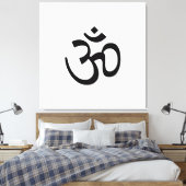 Toile Om Aum contour Icône, Symbole hindouiste, noir bla (Insitu(Chambre))