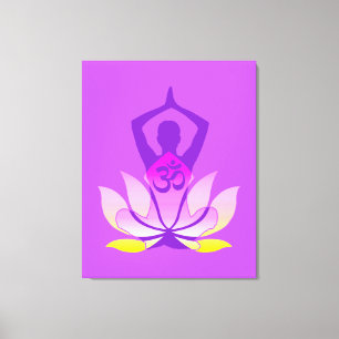Toile OM Namaste Le Lotus Fleur Yoga Spirituel