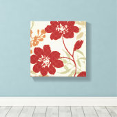 Toile Ombres florales en rouge et orange (Insitu (Plancher de Bois))
