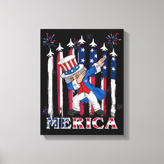 Toile Oncle patriotique Sam Dabbing 4 juillet (Recto)