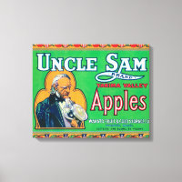 Oncle Sam Apple Étiquette (vert) - Wapato, WA