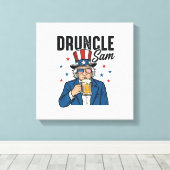 Toile Oncle Sam drôle de conception vectorielle de bière (Insitu (Plancher de Bois))