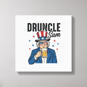 Toile Oncle Sam drôle de conception vectorielle de bière