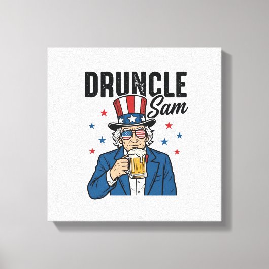 Toile Oncle Sam drôle de conception vectorielle de bière (Recto)