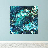 Toile Ondes à courant de peinture Aqua Black, Emeraude (Insitu (Plancher de Bois))