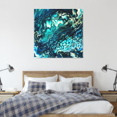 Toile Ondes à courant de peinture Aqua Black, Emeraude (Insitu(Chambre))