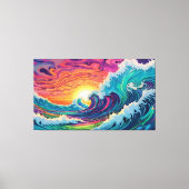Toile Ondes océaniques psychédéliques (Recto)