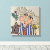 Toile "Ooh La" Whimsical Portrait Canvas Imprimer (Insitu (Plancher de Bois))