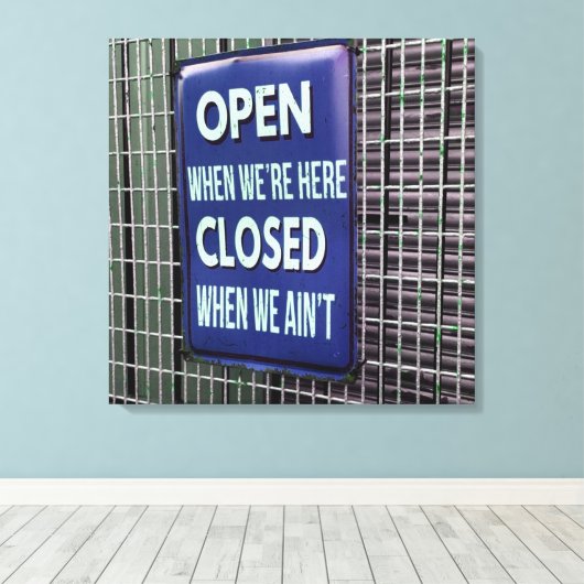 Toile Open Sign Funny, Closed Sign Funny (Insitu (Plancher de Bois))