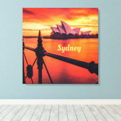 Toile Opéra de Sydney Australie Orange Sky (Insitu (Plancher de Bois))