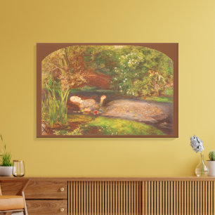 Toile Ophelia par Millais, Art fin victorien vintage