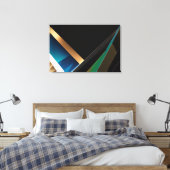 Toile Or abstrait géométrique 3D sarcelle or moderne (Insitu(Chambre))