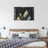 Toile Or abstrait moderne et noir (Insitu(Chambre))