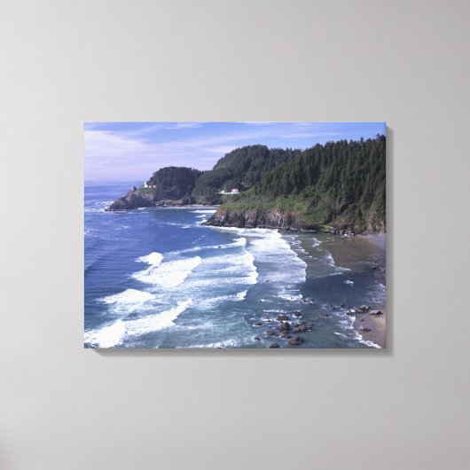 Toile OR, côte de l'Oregon, phare de Heceta Head, sur (Recto)