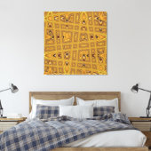 Toile Or Jaune Brown Noir moderne Vague Abstraite (Insitu(Chambre))