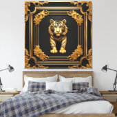 Toile Or tigre et cadre ornemental noir (Insitu(Chambre))