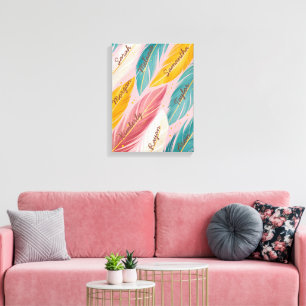 Toile or turquoise rose moderne