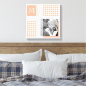 Toile Orange Ajouter Votre Photo En vichy Monogramme Mod (Insitu(Chambre))
