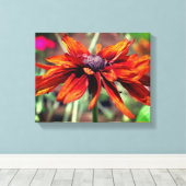 Toile Orange Black Eyed Susan Flower gros (Insitu (Plancher de Bois))